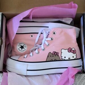 Pink Platform Hello Kitty Converse